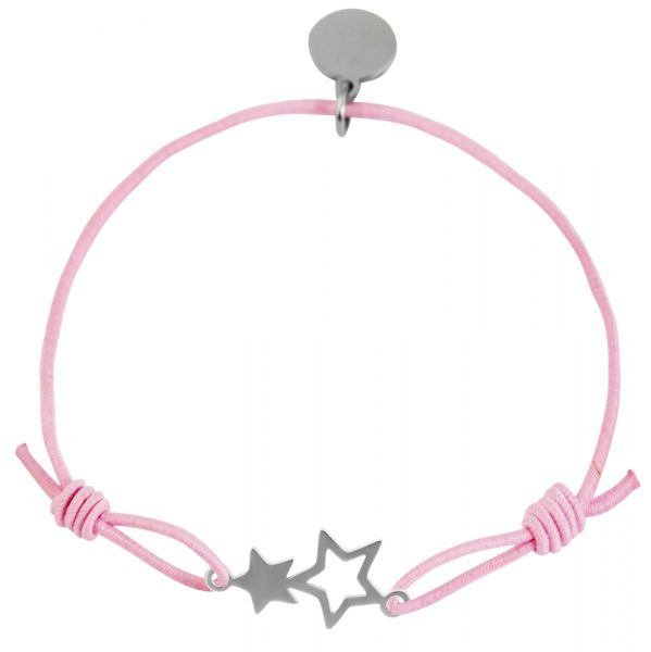 Armband mit Gravur Sterne rosa