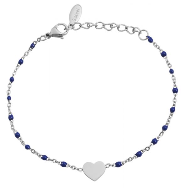 5030438-002-1 zartes modernes Armband mit Gravur und Herz Silber/Blau