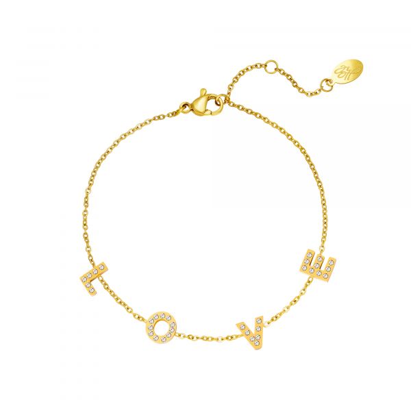 Armband "LOVE" Edelstahl gold
