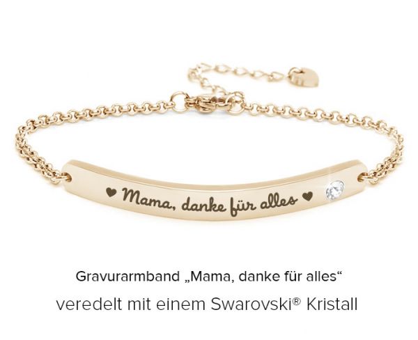 Armband mit Gravur "Mama, danke für alles" Gold