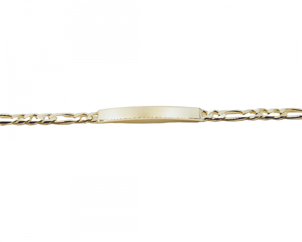 Figaro Armband mit Gravur 925er Silber vergoldet für Damen