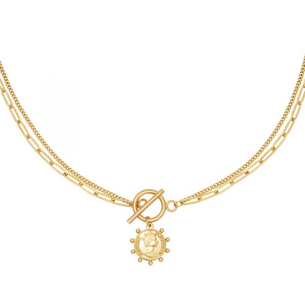 Halskette "the queen" Edelstahl gold
