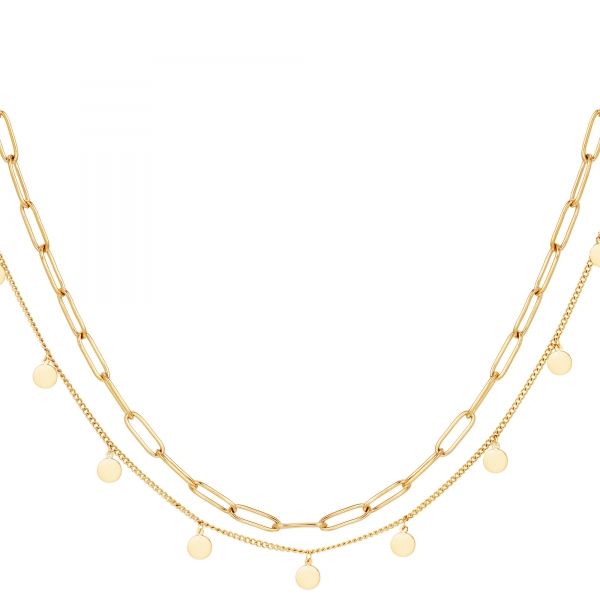 Plättchen Halskette "Ava" Edelstahl gold