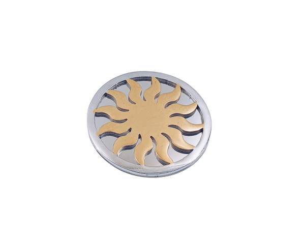 Coin Sonne goldfarbig/Silber Edelstahlmünze