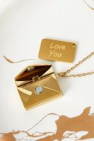 Damenkette geheime Botschaft Briefumschlag "Candy" gold / Silber