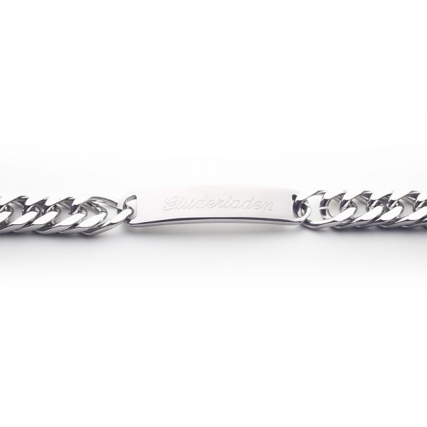 Edelstahlarmband Armkette Gliederarmband Herren Männer Silber schmales 21 cm 